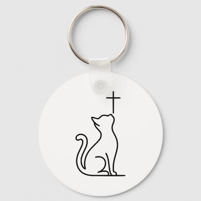 Llavero Mascotas Gatos Aman a Jesús Ser Feliz Salvador  (Anverso)
