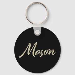 Llavero Mason Name whitegold Button Schlüsselanhänger