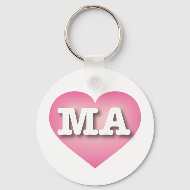Llavero Massachusetts Pink Fade Heart - I love MA (Anverso)