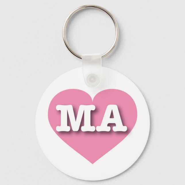 Llavero Massachusetts Pink Heart - I love MA (Anverso)