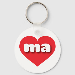Llavero Massachusetts Red Heart - I love MA