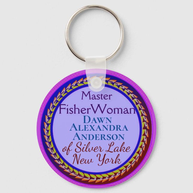 Llavero "Master FisherWoman" Nombre y lugar de W personali (Anverso)