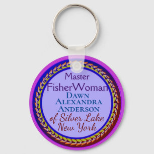 Llavero "Master FisherWoman" Personalizado Nombre y Lugar