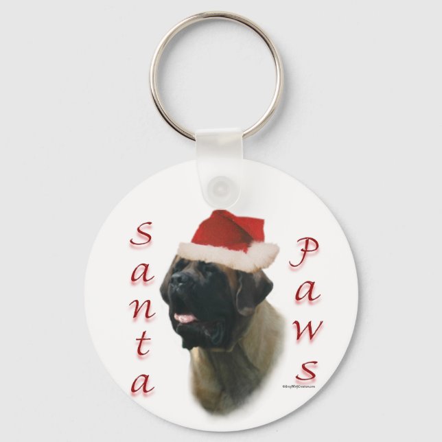 Llavero Mastiff (albaricoque2) Santa Paws (Anverso)