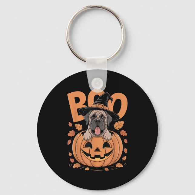 Llavero Mastiff Costume On Pumpkin Halloween Mastiff  (Anverso)