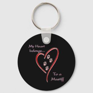 Llavero Mastiff Heart Belongs Keychain
