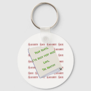 Llavero Mastiff Naughty o Nice Keychain