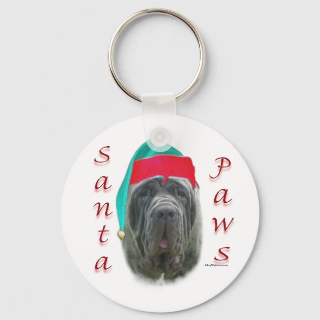 Llavero Mastiff Santa Paws napolitanos (Anverso)
