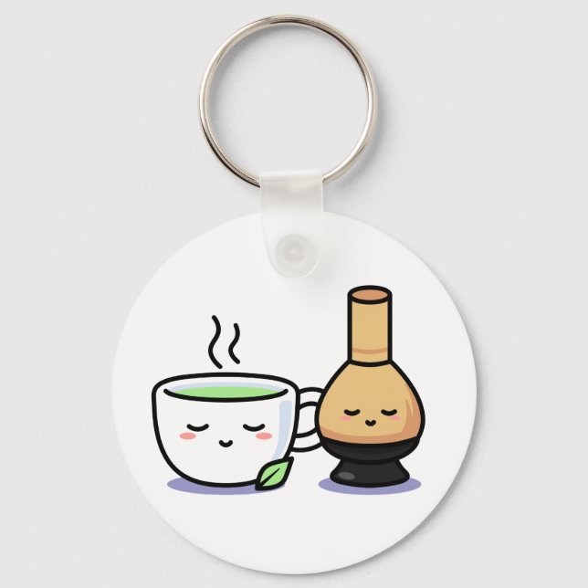 Llavero Matcha Cup Whisk japonés Personalizado de té verde (Anverso)