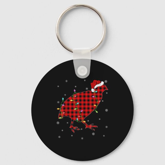 Llavero Matching Family Buffalo Plaid Quail Bird Christmas (Anverso)