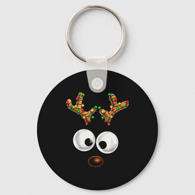 Llavero Matching Family Christmas Reindeer Face Christmas  (Anverso)