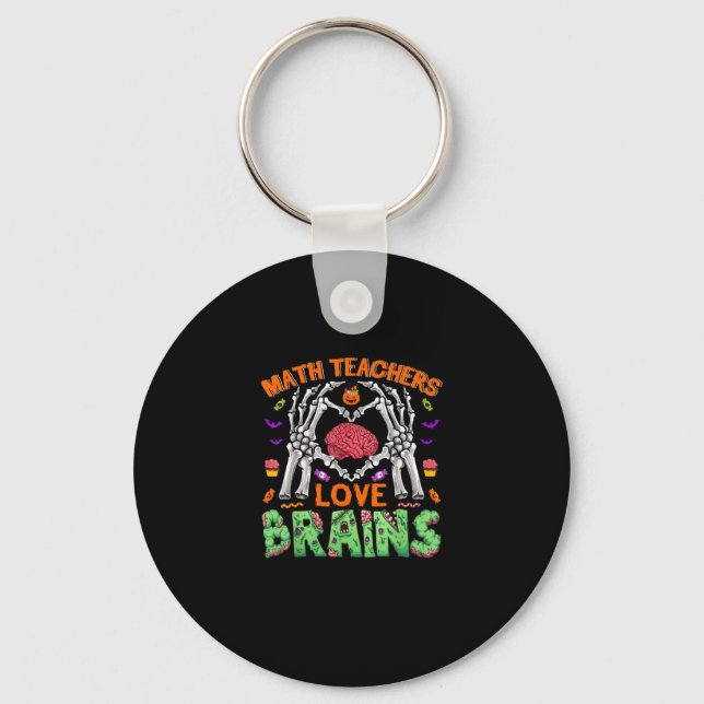 Llavero Math Brain Heart Skeleton Hand Zombie Halloween (Anverso)