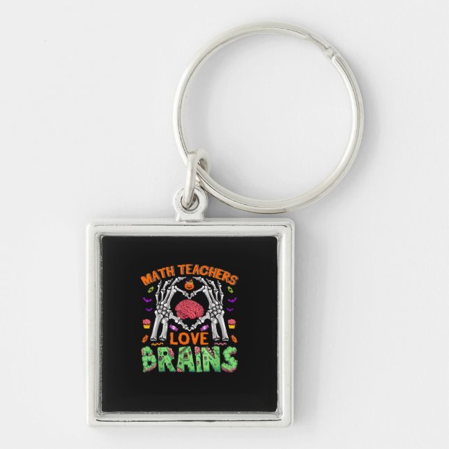Llavero Math Brain Heart Skeleton Hand Zombie Halloween (Frente)