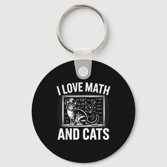 Llavero Math Cat Lover Funny Math Teacher I Love Math And  (Anverso)