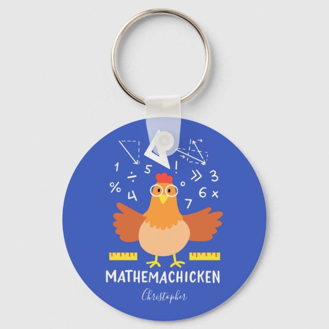 Llavero Math Chicken Gag Gracioso Mathemachicken Teachacha (Anverso)