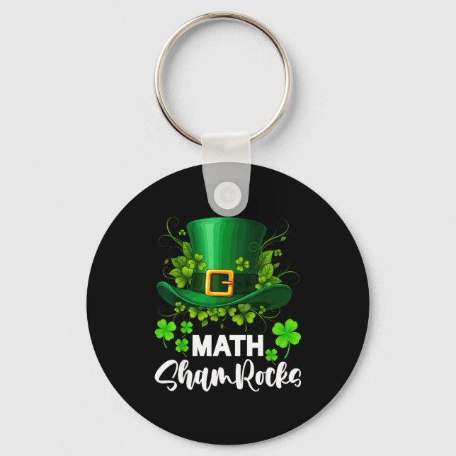 Llavero Math Shamrocks St. Patricks Day Escuela  (Anverso)
