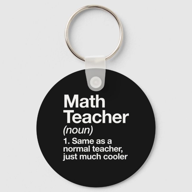 Llavero Math Teacher Definition Funny Byck To School First (Anverso)