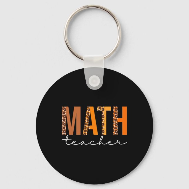 Llavero Math Teacher Leopard Squad Cute Fall otoño gracias (Anverso)