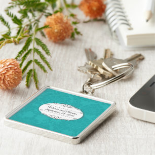Llavero Matrimonio retro retro simple mint turquesa mímica