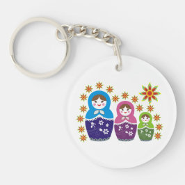 Llavero Matryoshka personalizado de muñecas y girasoles ru