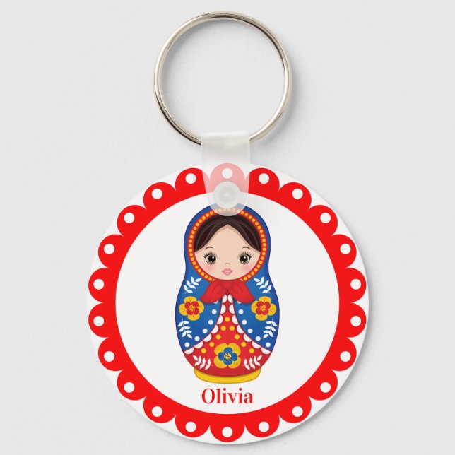 Llavero Matryoshka ruso, cadena de claves para muñecas Nes (Anverso)