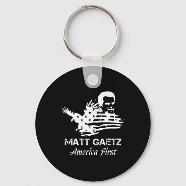 Llavero Matt Gaetz Face American Flag Eagle Trump 2024 Est (Anverso)