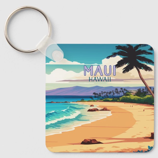 Llavero Maui Hawaii Kaanapali Beach Vintage Retro Keychain (Anverso)