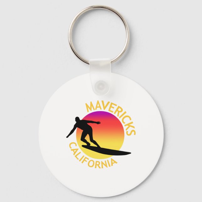 Llavero Mavericks Surfing Vacaciones California (Anverso)