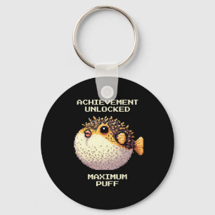 Llavero Max Puff Logró Pixel Pufferfish Arte Retro Gamer