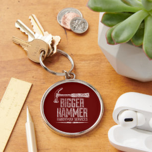 Llavero Mayor Hammer Handyman Services White Gfx Red BG