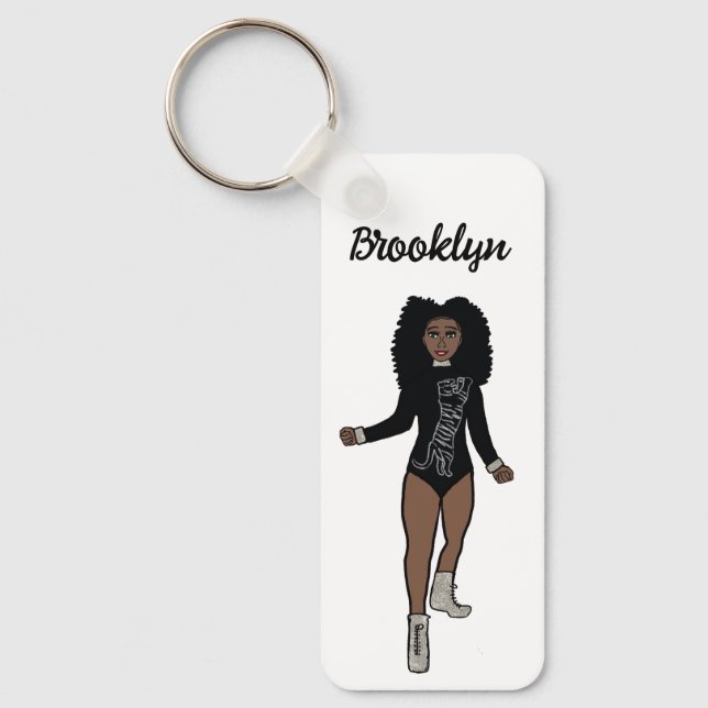 Llavero Mayorista/bailarina Keychain Black Silver Tiger A (Anverso)