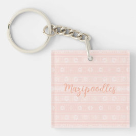 Llavero MAZIPOODLES Floral Striped Ribbed Knitting Name