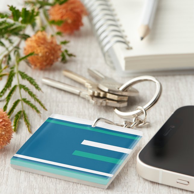 Llavero MAZIPOODLES Stripes Spaghetti Teal (Frente Derecha)