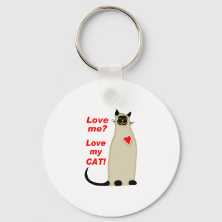 Llavero ¿Me Amas? Amar a mi gato siamés
