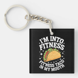 Llavero Me apasiona el fitness, taco de fitness en mi boca