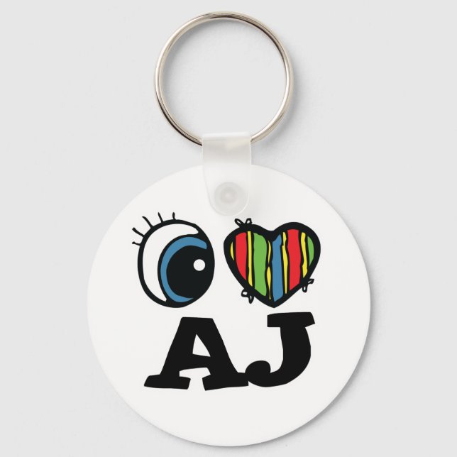 Llavero Me encanta (amo) AJ (Anverso)
