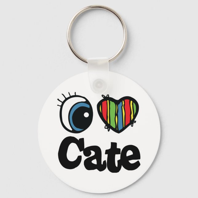 Llavero Me encanta (amo) Cate (Anverso)