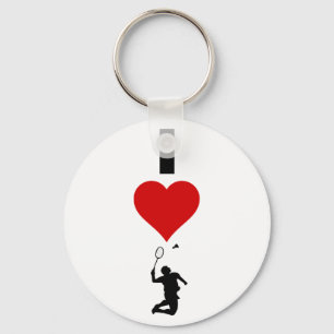 Llavero Me encanta Badminton (Vertical)