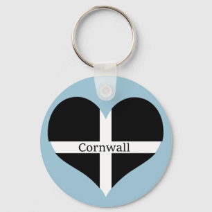 Llavero Me Encanta Cornwall St Piran Flag Heart Design