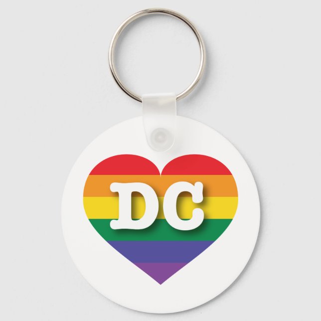 Llavero Me encanta el corazón arcoiris de DC (Anverso)