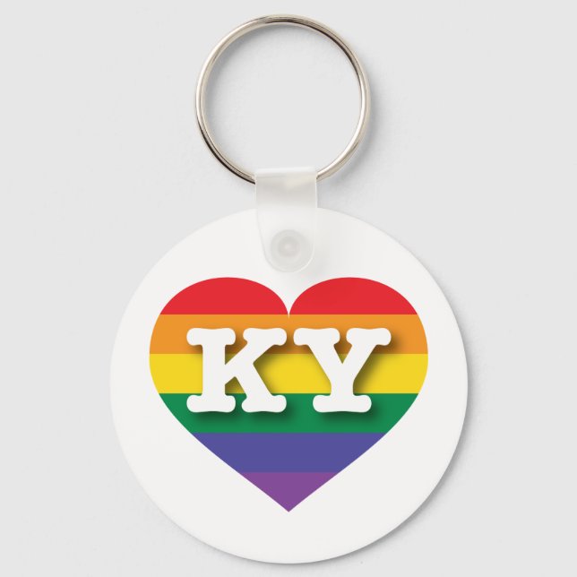 Llavero Me encanta el corazón arcoiris de Kentucky (Anverso)