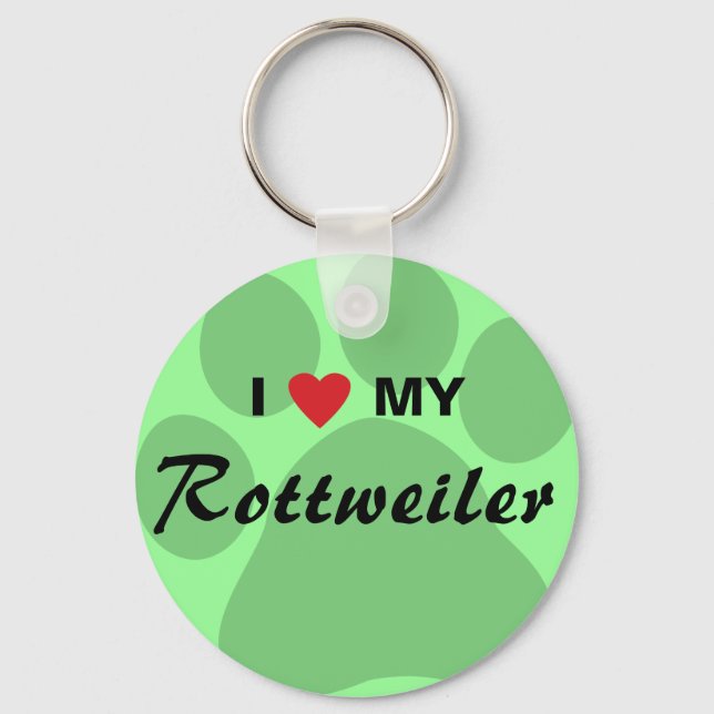 Llavero Me encanta (el corazón) mi huella digital de rottw (Anverso)