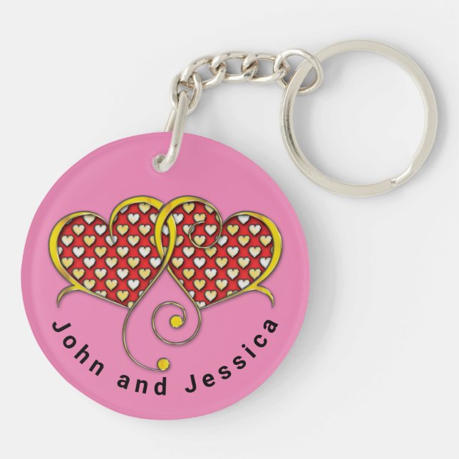 Llavero Me encanta el diseño de la tarjeta de notas (Atrás)