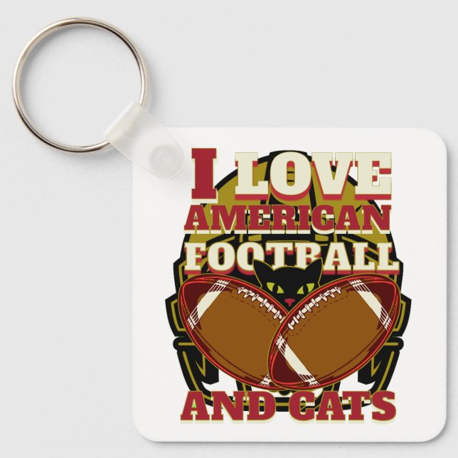 LLAVERO ME ENCANTA EL FÚTBOL Y LOS GATOS ESTADOUNIDENSES (Anverso)