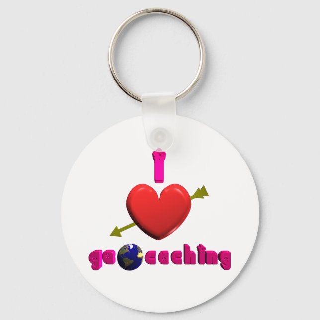 Llavero Me encanta el geocaching arte 3D Keychain Geocache (Anverso)