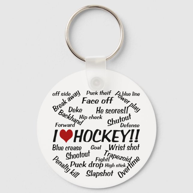 Llavero Me encanta el hockey (Anverso)