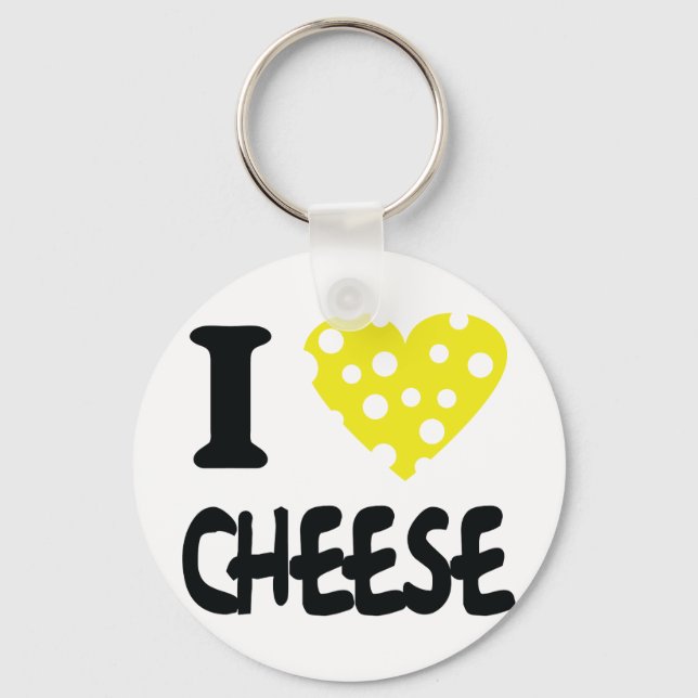 Llavero Me encanta el icono del queso (Anverso)