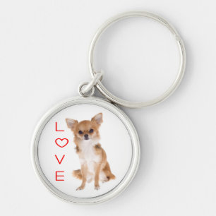 Llavero Me encanta el pelo largo Chihuahua Perro cachorro