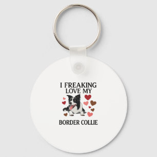Llavero Me Encanta el Perro Border Collie Corazones_1