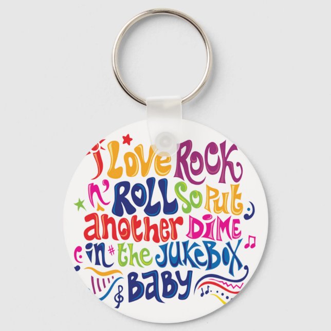 Llavero Me encanta el rock'n roll (Anverso)